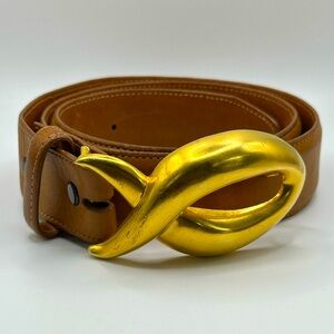 Robert Lee Morris Gold Buckle belt Size 30